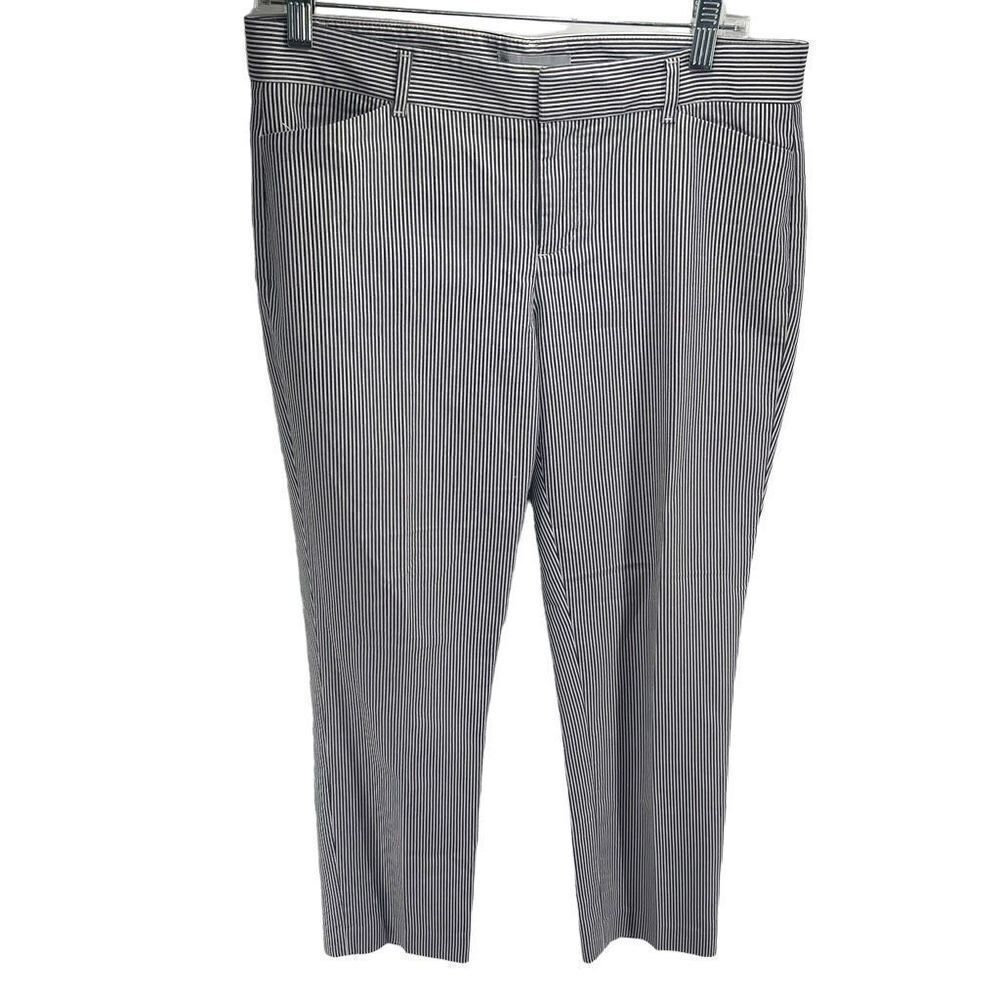 Gap Women's Stretch High Waist Band Slim Fit Crop Pants 4 Strip Black & White